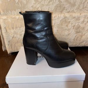 Intervalle leather platform booties